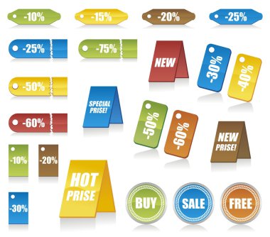 Set of color labels clipart