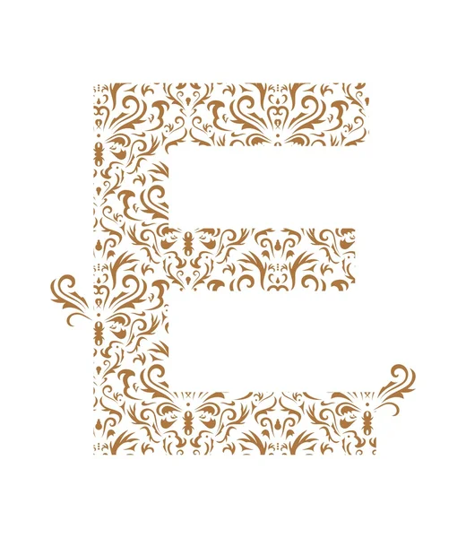 Lettera floreale. Caratteri ornamentali — Vettoriale Stock