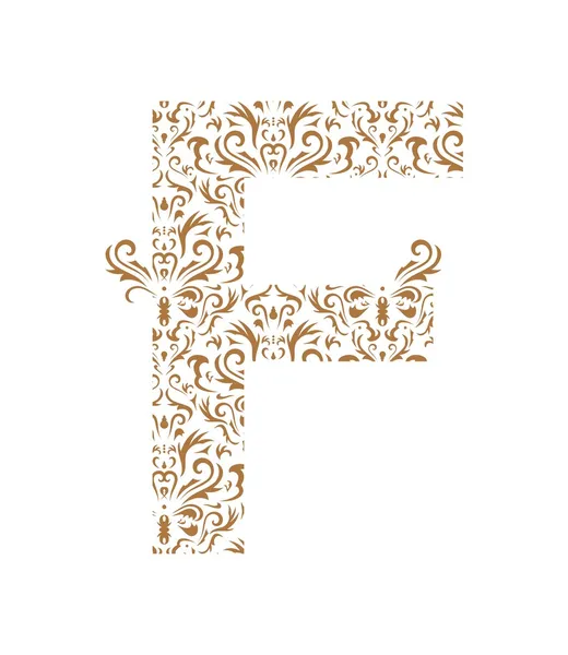 Floral επιστολή. στολίδι γραμματοσειρά — Διανυσματικό Αρχείο
