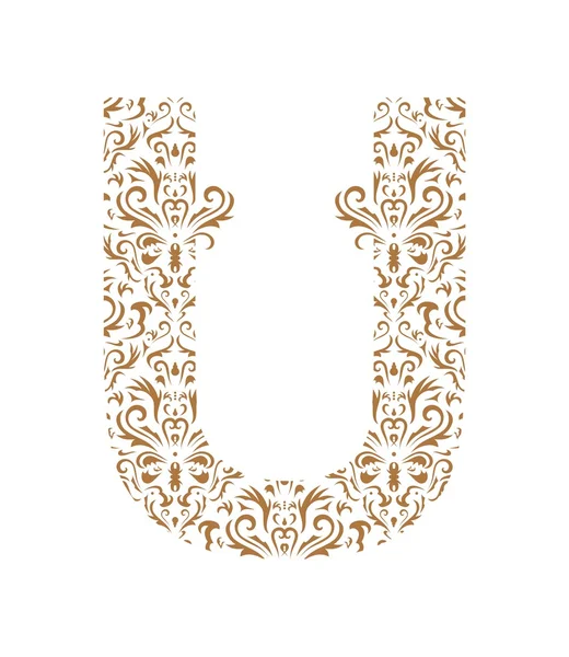 Floral letter. Ornament font — Stockvector