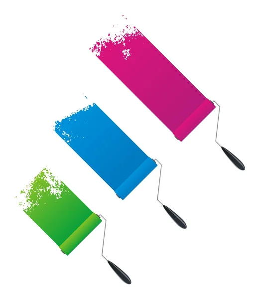 Paint rollers — Stock Vector