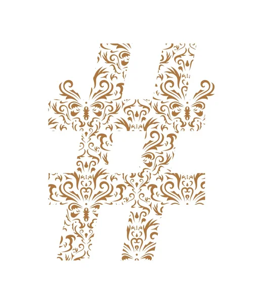 Florales Symbol Ornament Schrift — Stockvektor