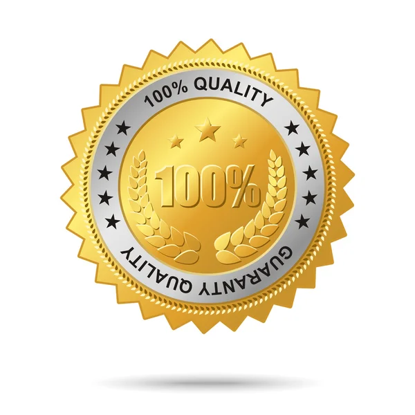 Qualidade da garantia etiqueta dourada — Vetor de Stock