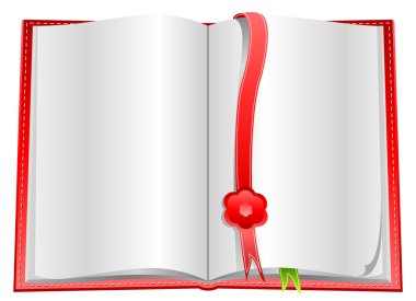 Blank open book with bookmarks clipart