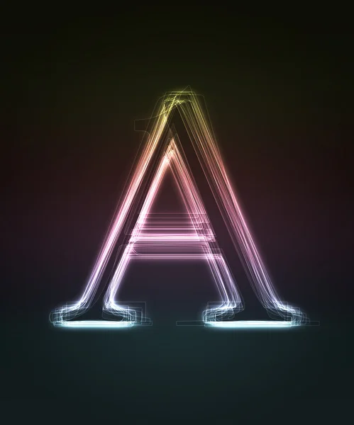 Glowing font. Shiny letter A — Stock Photo, Image