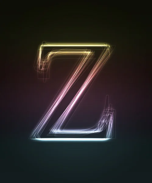 Світловий шрифт. Блискуча літера Z . — стокове фото