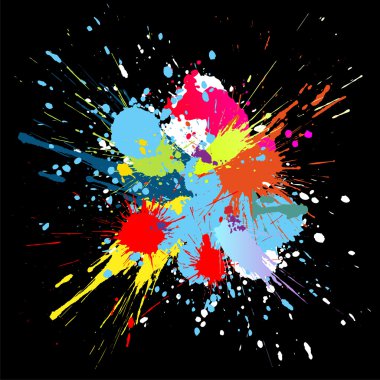 Color paint splashes. Vector background