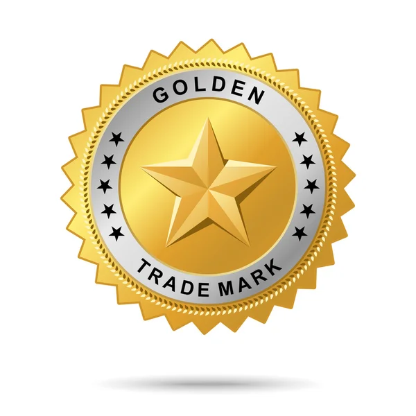 Etiqueta de marca dorada — Vector de stock