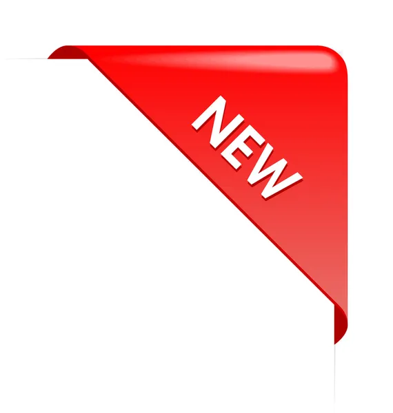 Nouveau ruban rouge d'affaires d'angle — Image vectorielle