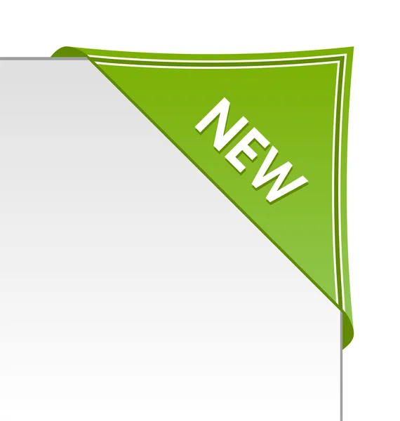 新しいグリーン コーナー ビジネス リボン — ストックベクタ