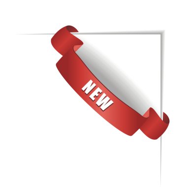 New red corner business ribbon