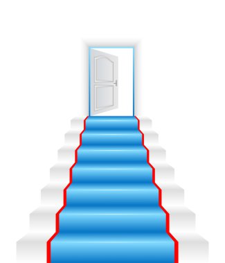 Hallf-open door to a new world clipart