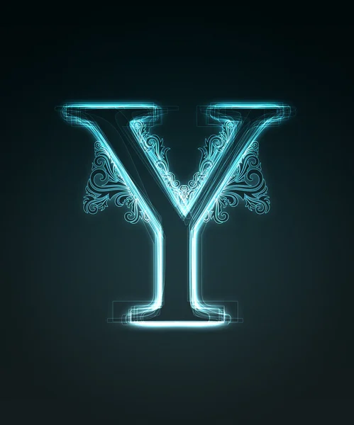 Glowing font. Shiny letter Y. Stock Photo by ©Designer_things 2259794