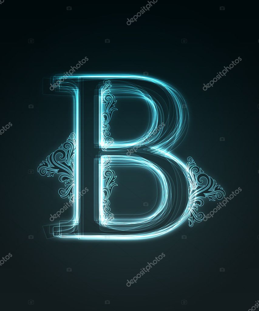 Glowing font. Shiny letter B Stock Photo by ©Designer_things 2259820