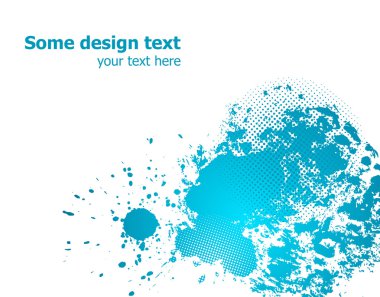 Blue abstract paint splashes clipart
