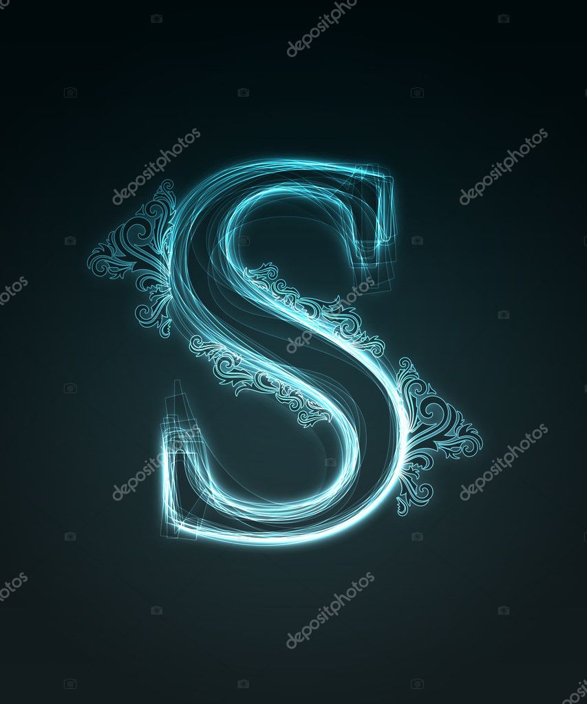 Glowing font. Shiny letter S. Stock Photo by ©Designer_things 2260019