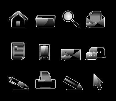 Glossy icon set clipart