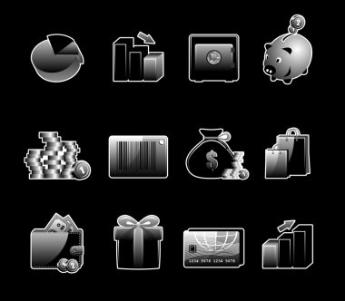 Glossy icon set clipart