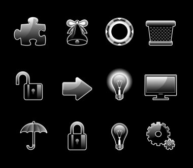 Glossy icon set clipart