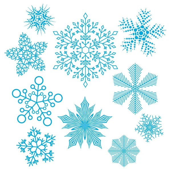 Vector set of snowflakes — Stock Vector