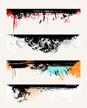 Set of grunge edges clipart