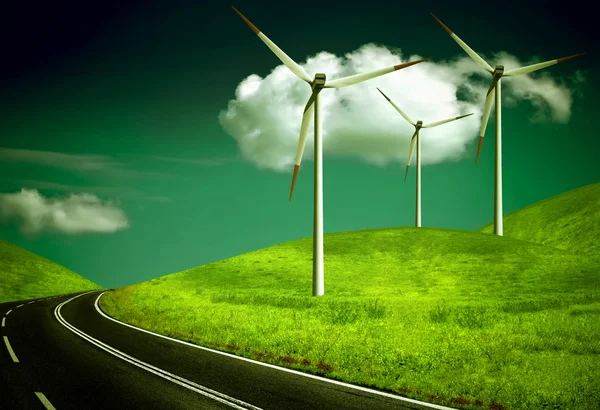 stock image Wind generators, ecology