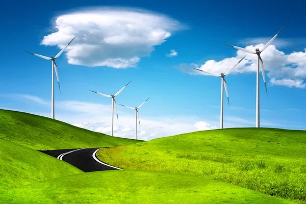 stock image Windmill, summer landscape