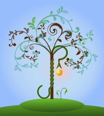 Bible tree of knowledge clipart