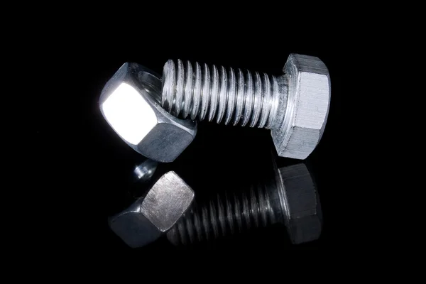 Stock image Stainless steel bolt and nut