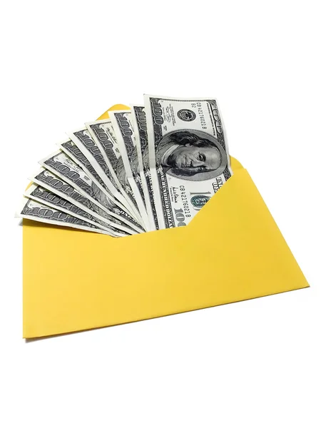 Dólares em envelope — Fotografia de Stock