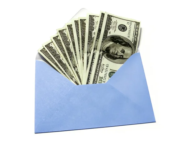 Доллары в конверте — стоковое фото