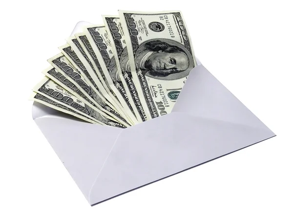 Dólares em envelope — Fotografia de Stock