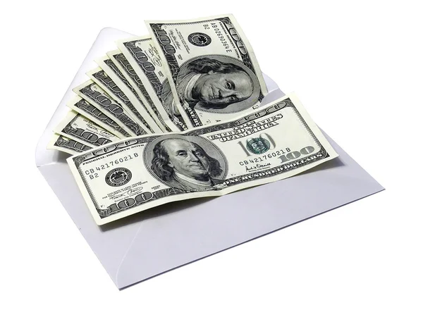 Dolarů v obálce — Stock fotografie