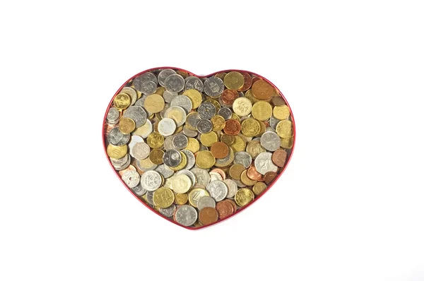 Pénzt a szív — Stock Fotó