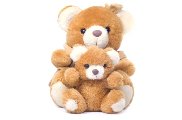 Δύο teddybears απομονωθεί — Φωτογραφία Αρχείου
