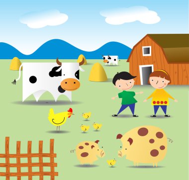 Summer on a farm clipart