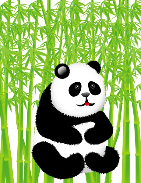 Panda na floresta de bambu — Vetor de Stock