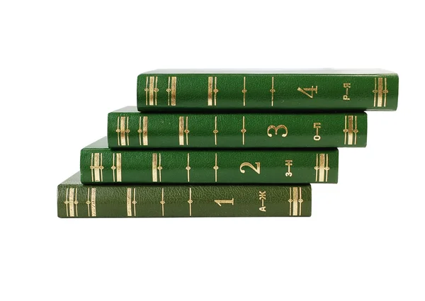 Altura de livros de cor verde — Fotografia de Stock