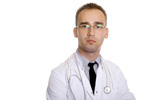 Médico en glassessment — Foto de Stock