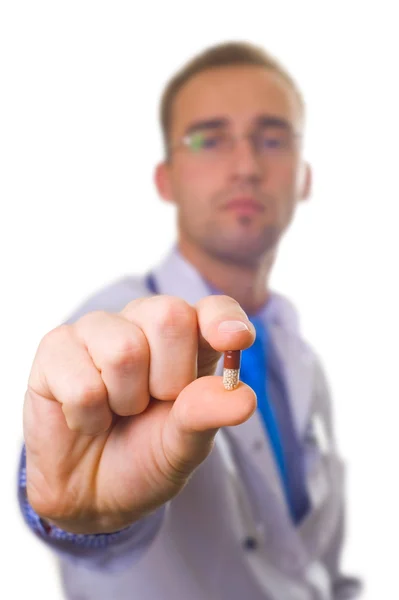 Doctor with pill — Stock Photo, Image