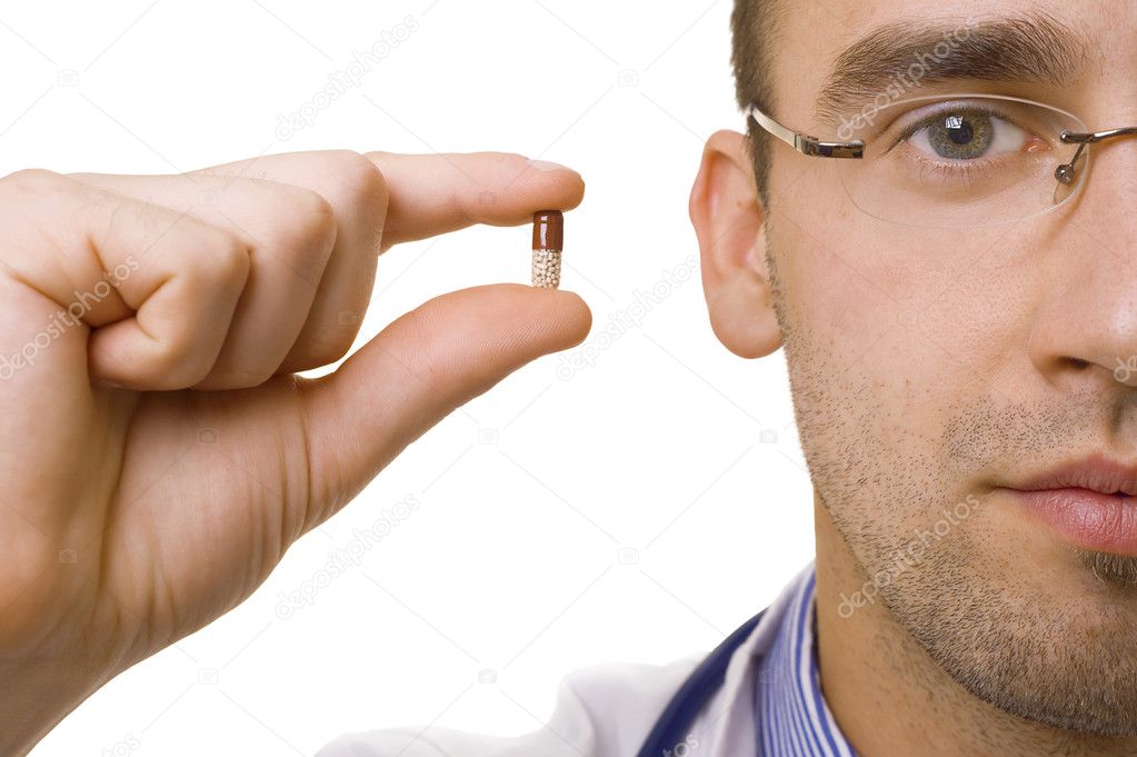 Doctor with pill