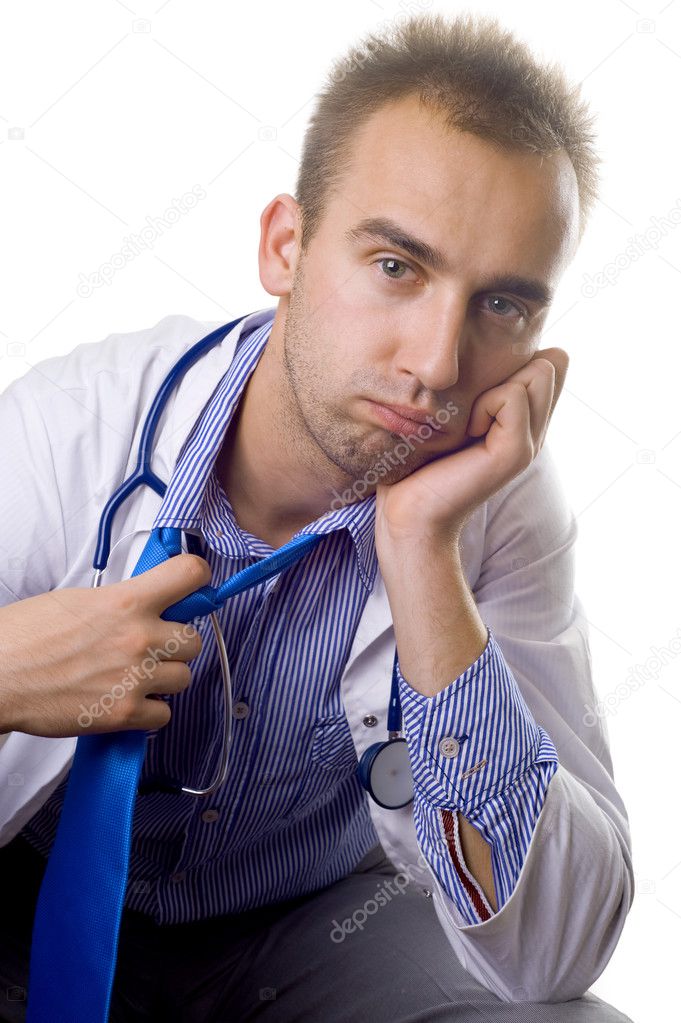 Overworked doctor