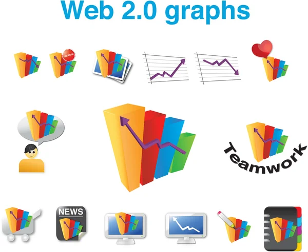 Web 2.0 のグラフ — ストックベクタ