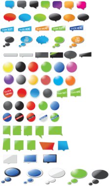 Modern designed stickers and bubbles clipart