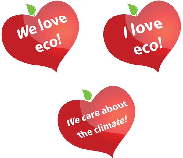 Λατρεύω eco καρδιά — Διανυσματικό Αρχείο