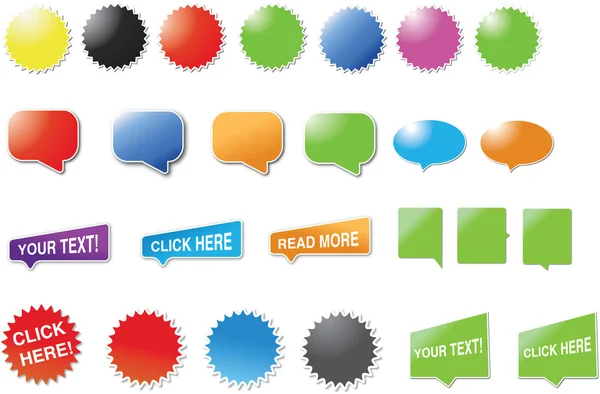 Modern ontworpen stickers en bubbels — Stockvector