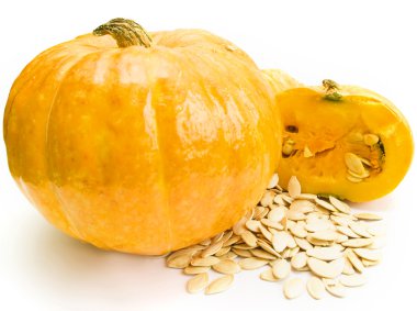 A pumpkin and pumpkin seeds clipart