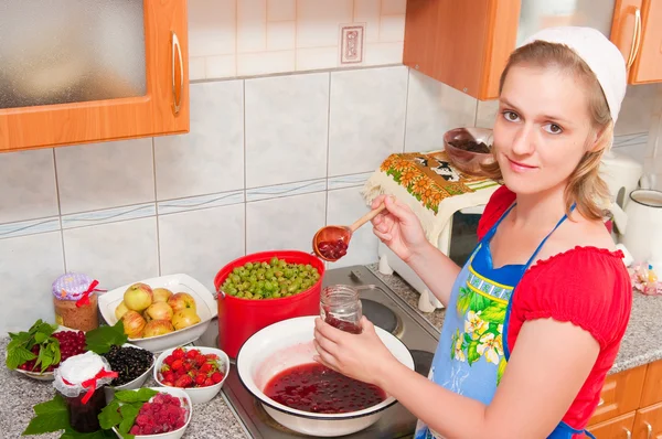 여자 요리사 잼 — 스톡 사진