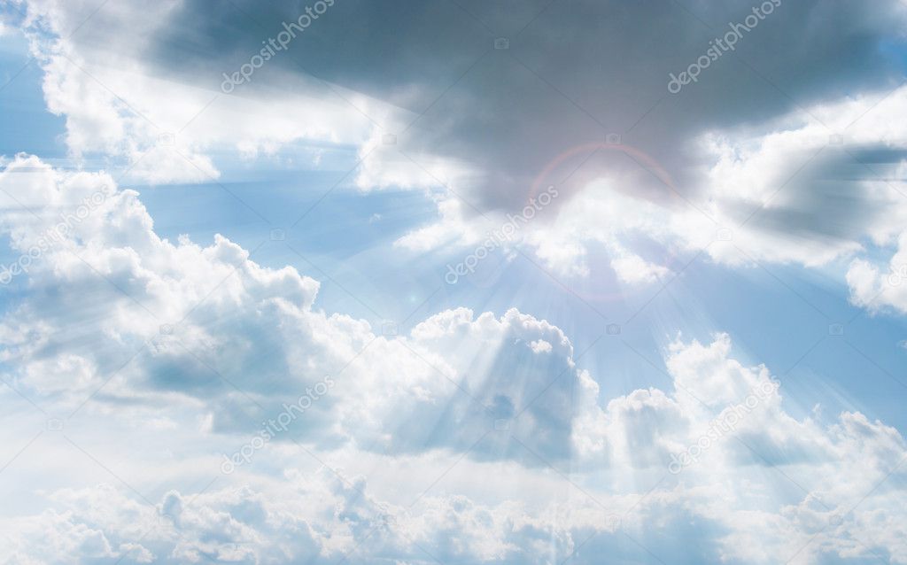 Solar beams making the way through cloud