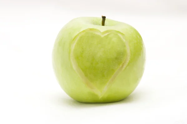 Μήλο με καρδιά — Φωτογραφία Αρχείου